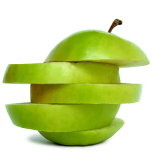 Sliced green aple