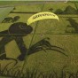Em outubro de 2009, Greenpeace faz arte em campo de arroz tailandês em manifesto contra a engenharia genética. (Crédito: Athit Perawongmetha / Greenpeace)