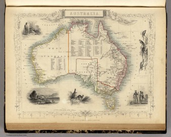Australia. Martin, R.M.; Tallis J. & F., 1851 - Imagem via David Rumsey Map Collection sob licença Creative Commons.
