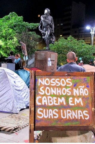 Novo acampamento na Praça do Ciclista, Avenida Paulista (Foto: Divulgação via Facebook)